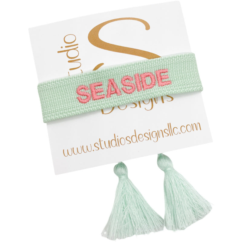Embroidered Tassel Bracelet-Seaside