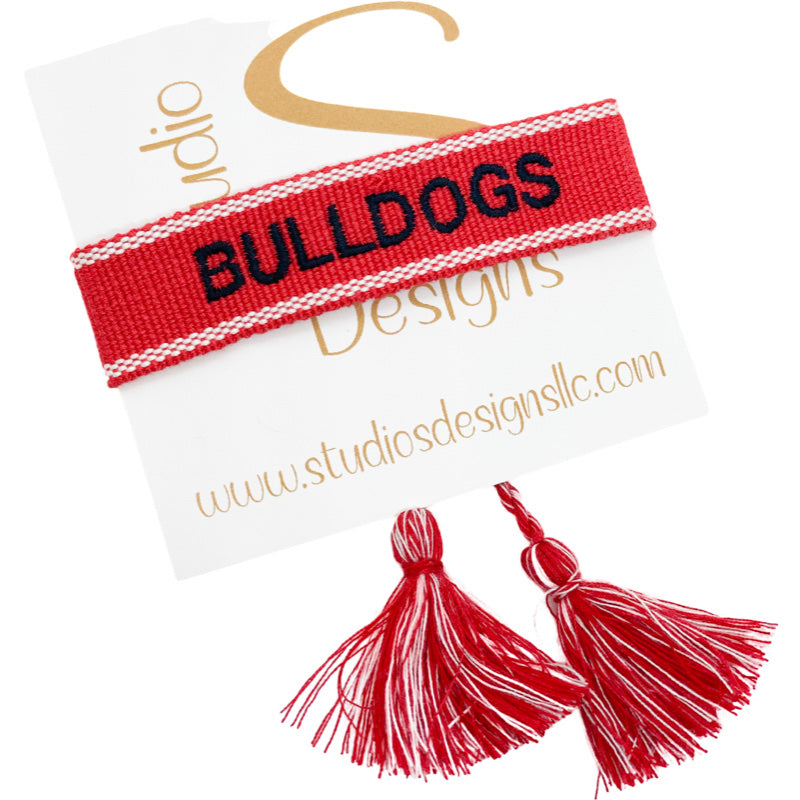Embroidered Tassel Bracelet-Bulldogs