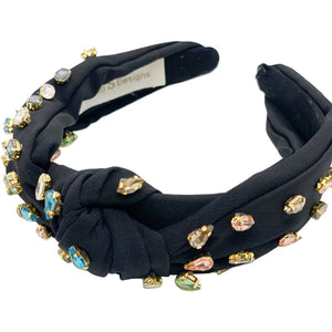 Black with Multi-Colored Rhinestone Embellishments