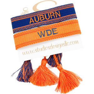 Embroidered Tassel Bracelet-Auburn set