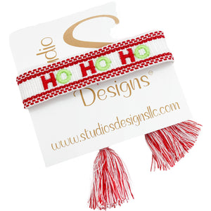 Embroidered Tassel Bracelet-Ho Ho Ho