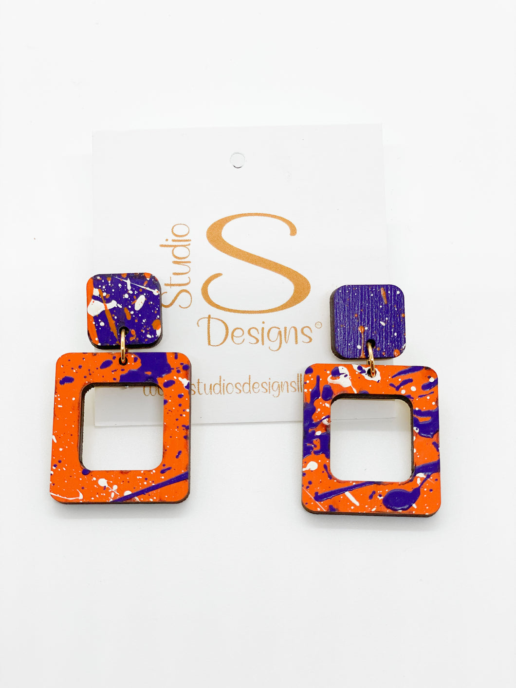 Defense Earrings-Clemson