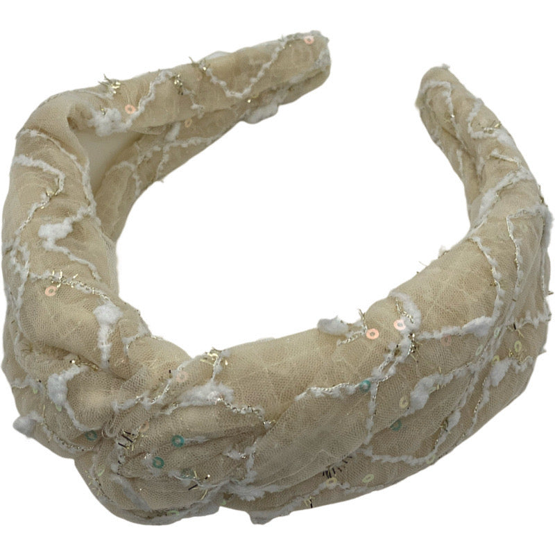 Cream w/ Embroidery Headband
