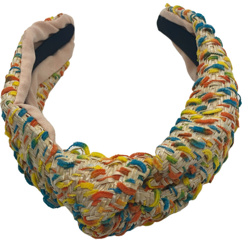 Multicolored Straw Headband