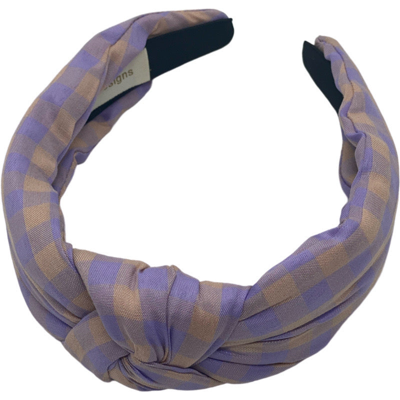 Peach & Lilac Check Headband