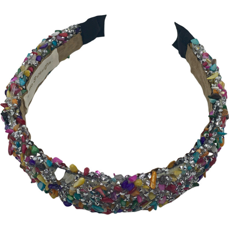 Silver with Multicolored Piece Embellishment Headband