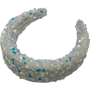 White Iridescent Sequin Headband
