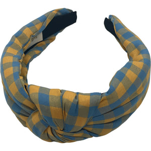 Yellow & Blue Check Headband