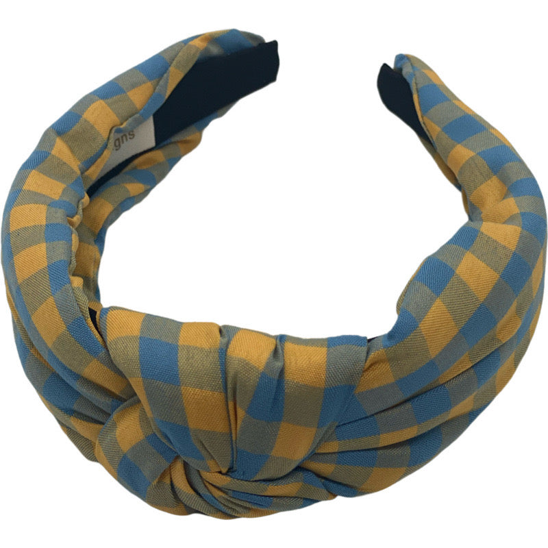 Yellow & Blue Check Headband