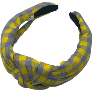 Yellow & Purple Check Headband