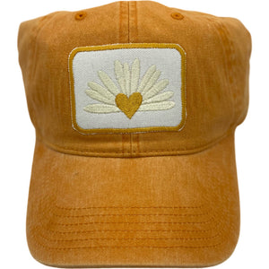 Embroidered Hat-Heart Flower