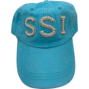 Customizable Hat with 3 White Pearl Letters