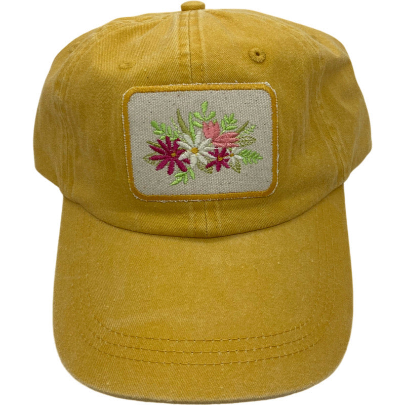Embroidered Hat-Flowers