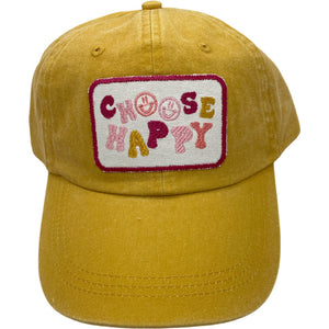 Embroidered Hat-Choose Happy