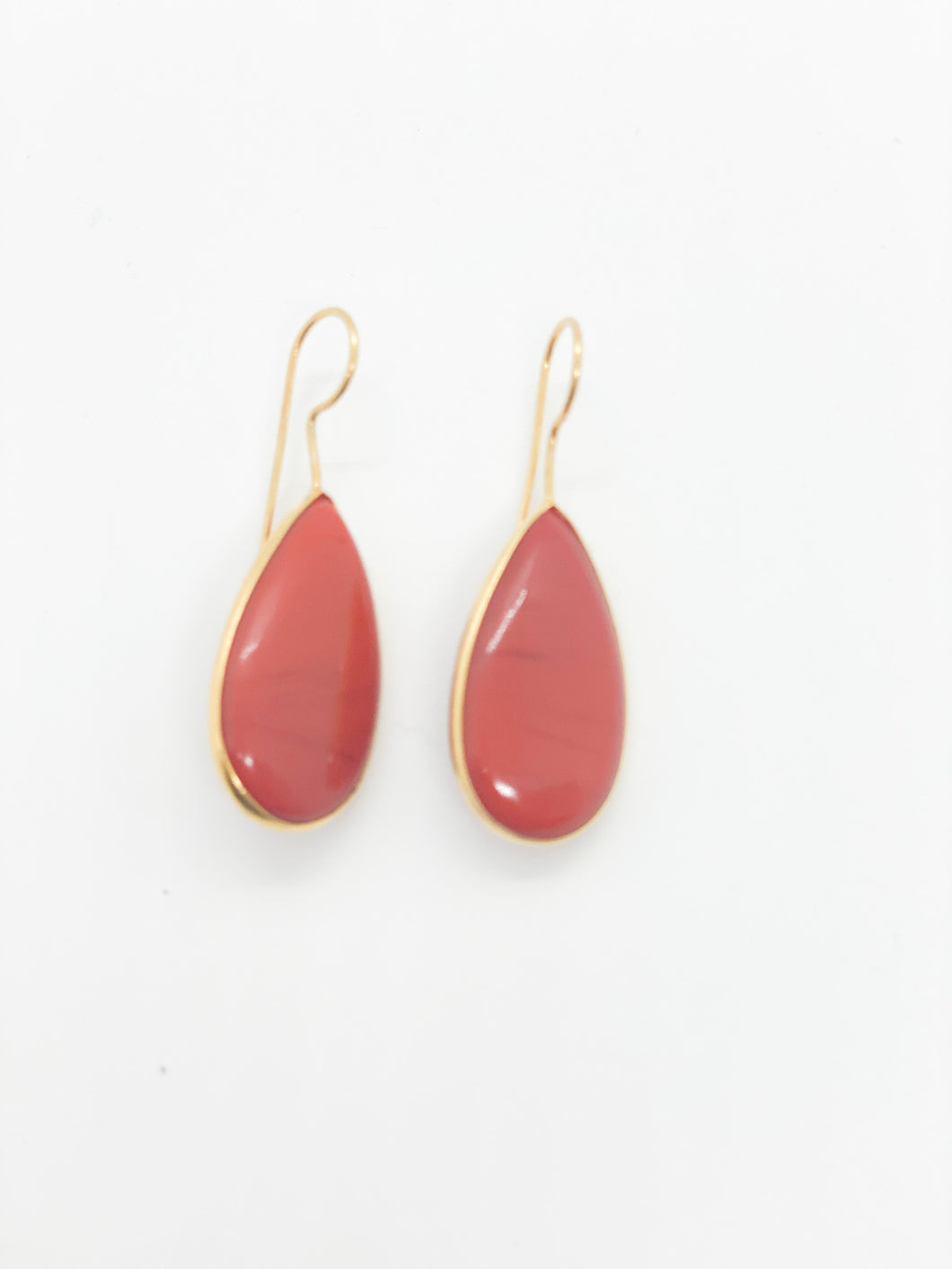 Orange Chalcedony Gemstone Earrings