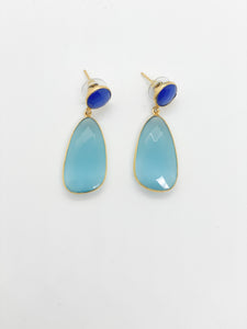Blue Monalisa Gemstone Earrings