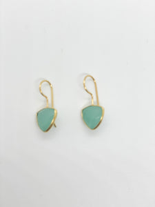Aqua Chalcedony Gemstone Earrings