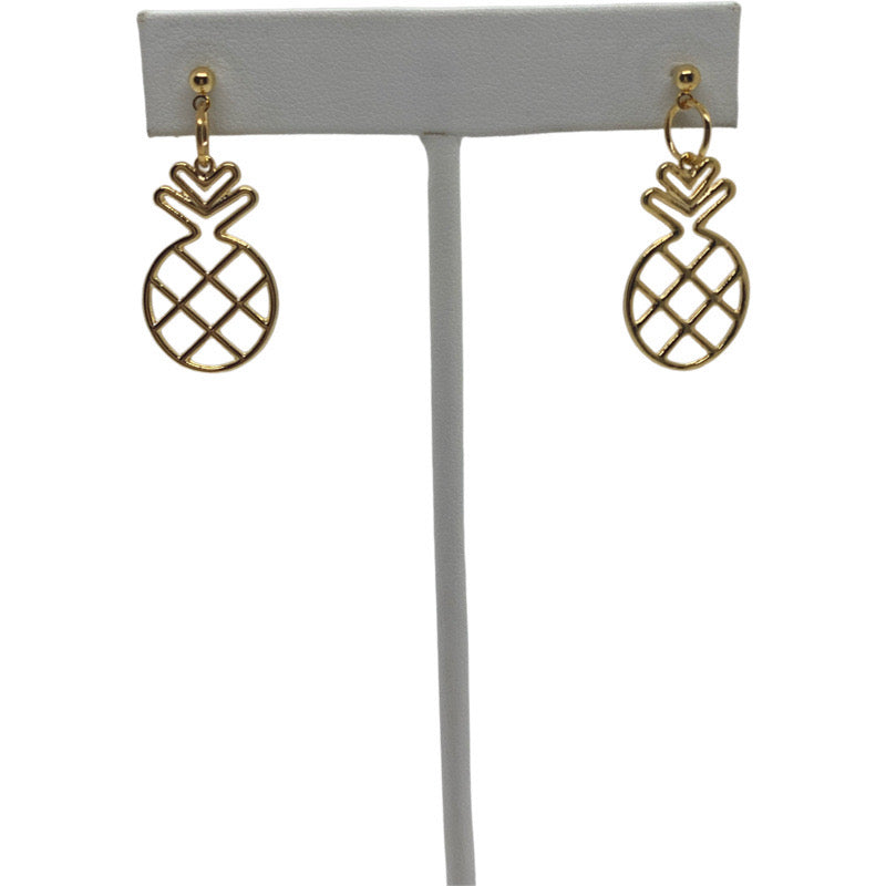 Gold Plated Brass Pineapple Earrings