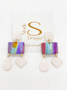 Finley Earrings-Pink Pearl Purple