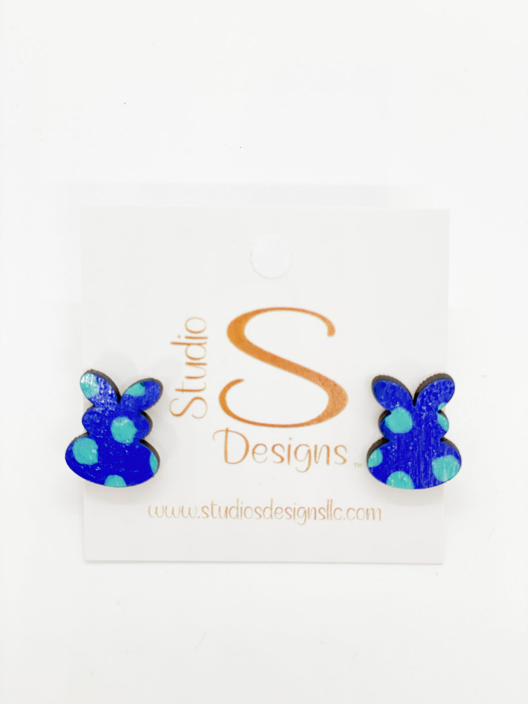 Children's Bunny Earrings-Blue Aqua