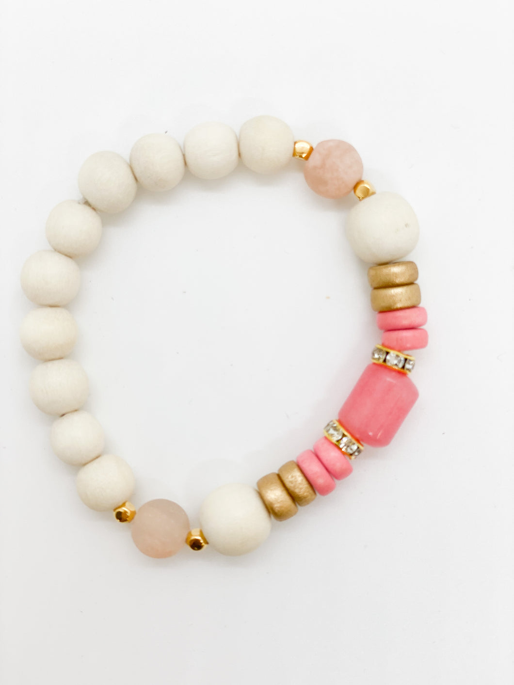 Stretch Bracelet-White Coral