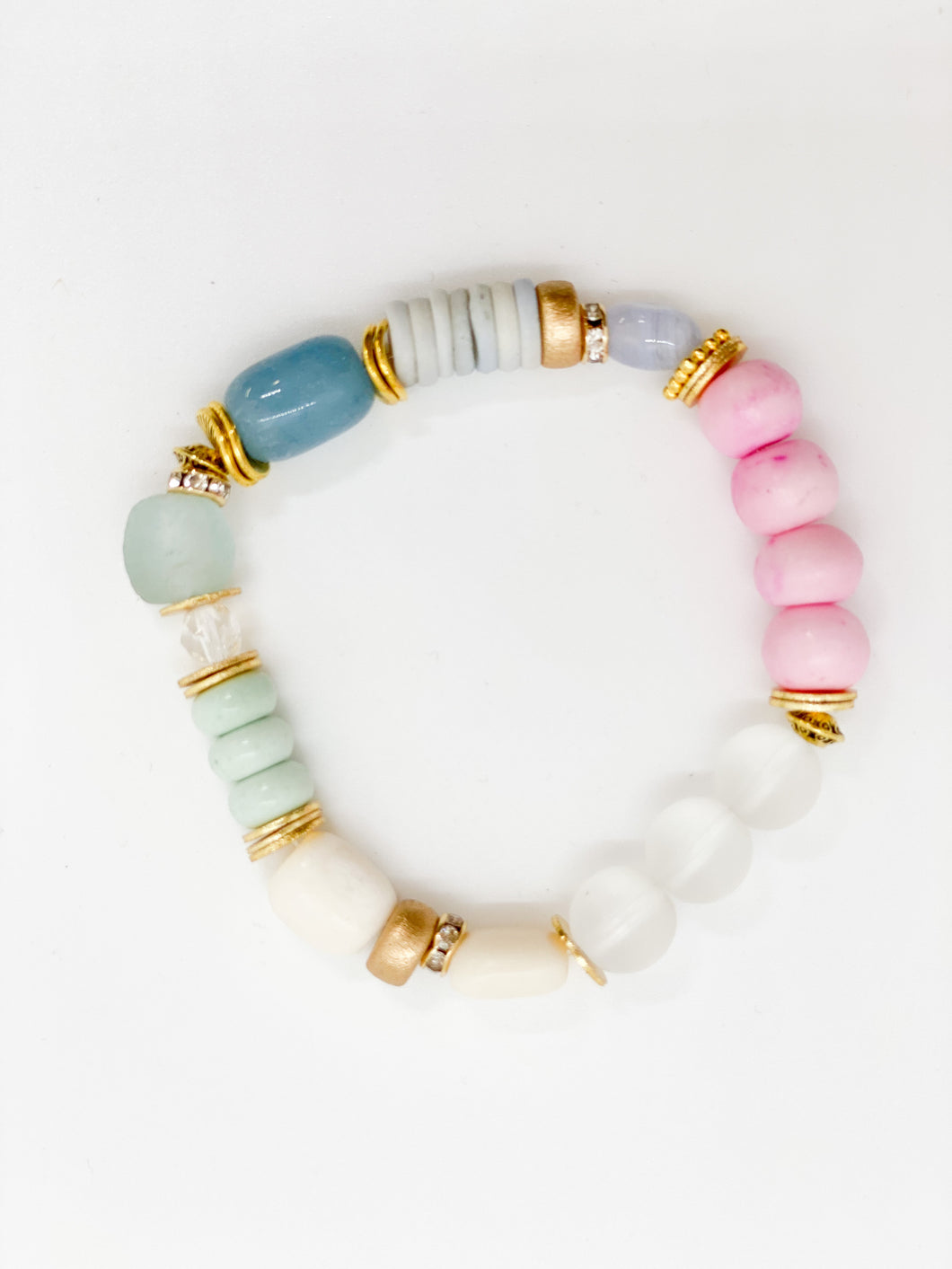 Stretch Bracelet-Mint Pink Blue