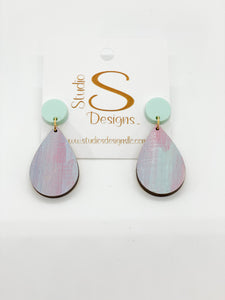 Lil' Kelsey Earrings-Mint Pink Blue