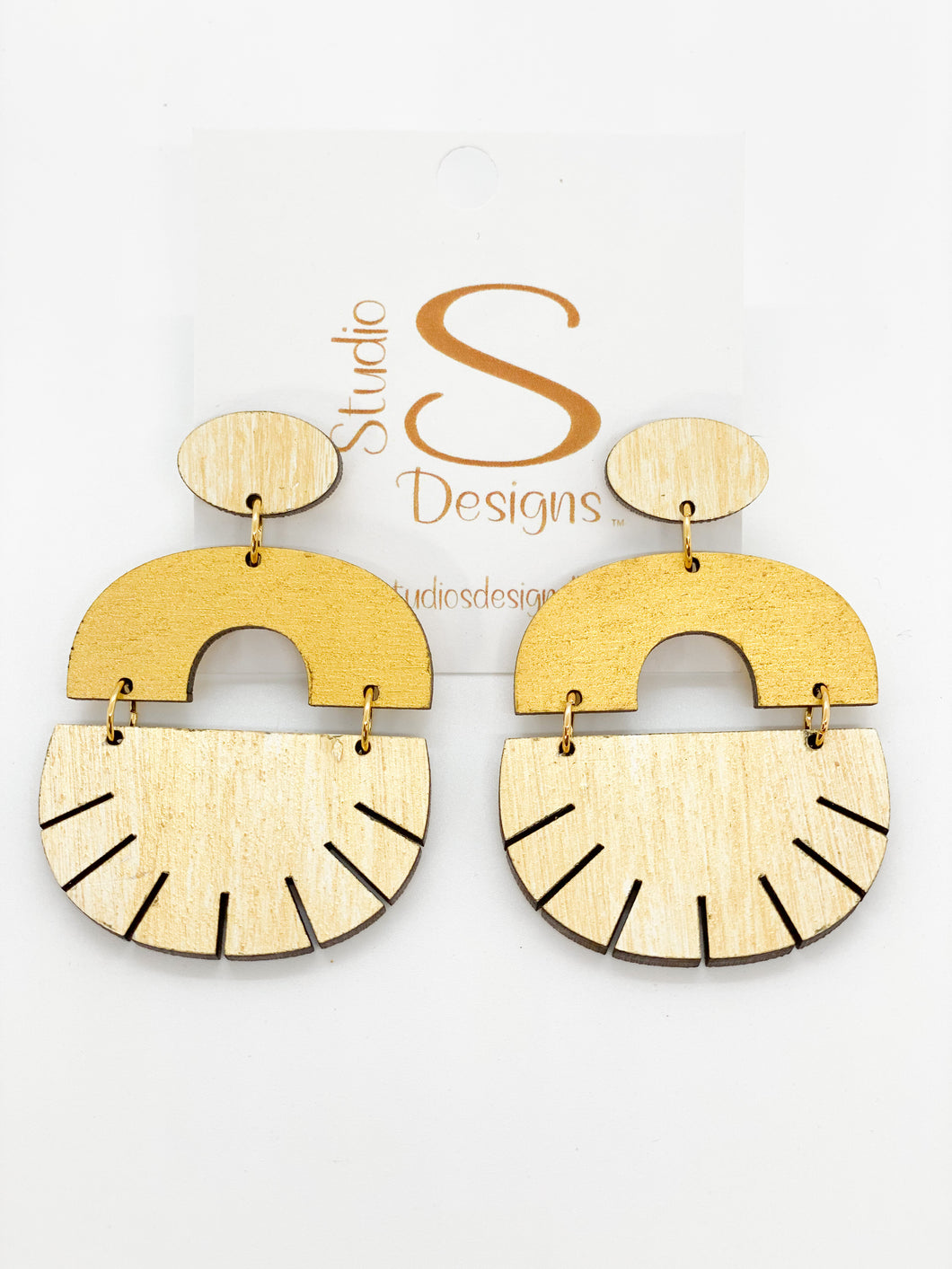 Carmen Earrings-Gold White