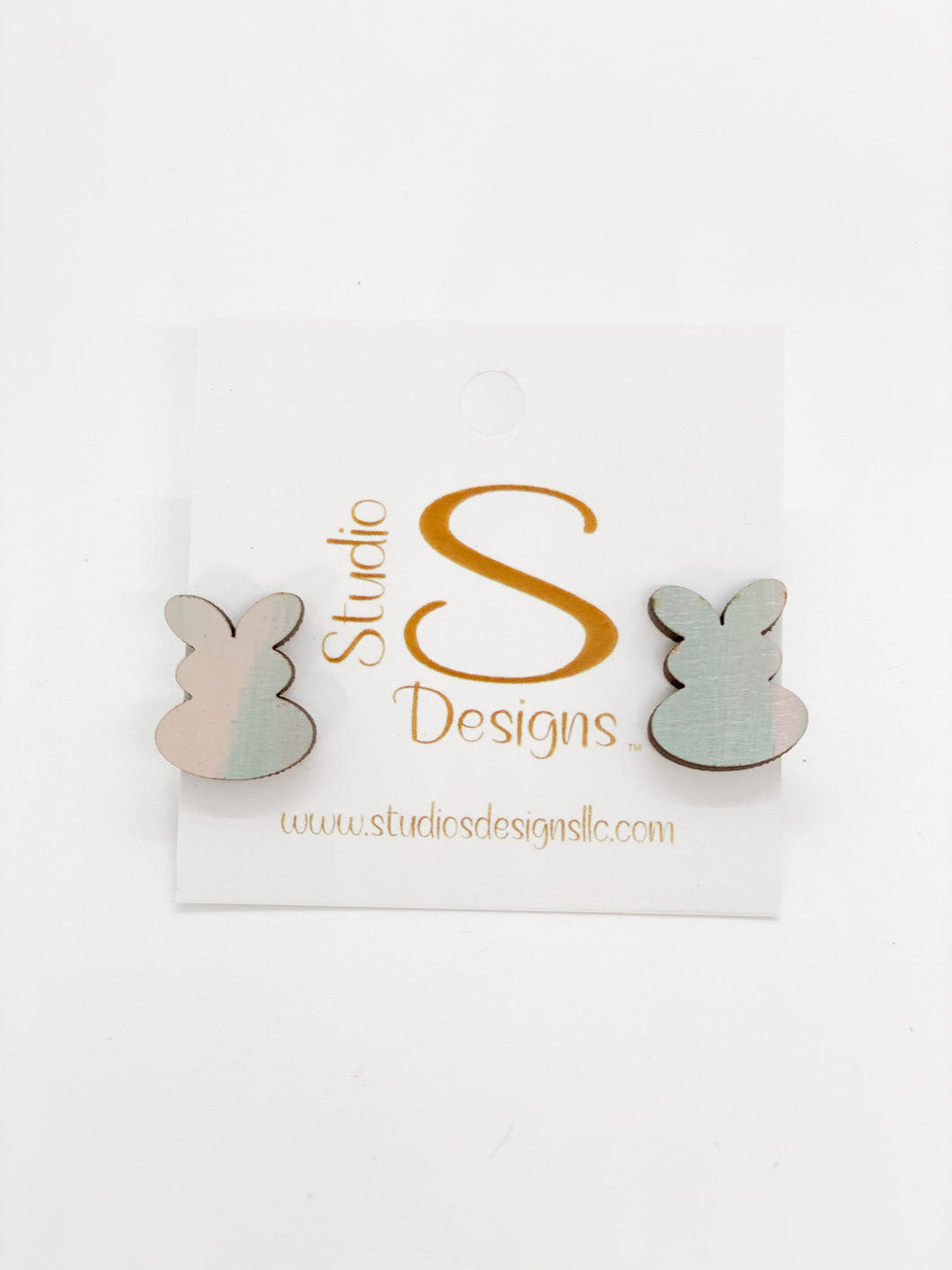Children's Bunny Earrings-Pink Seafoam
