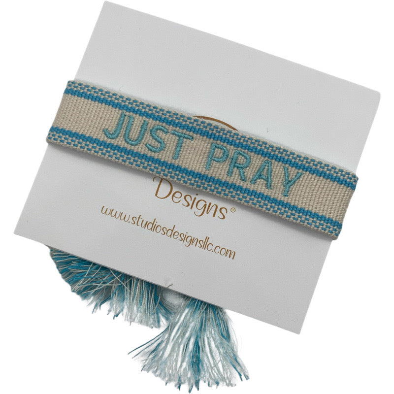 Embroidered Tassel Bracelet-Just Pray