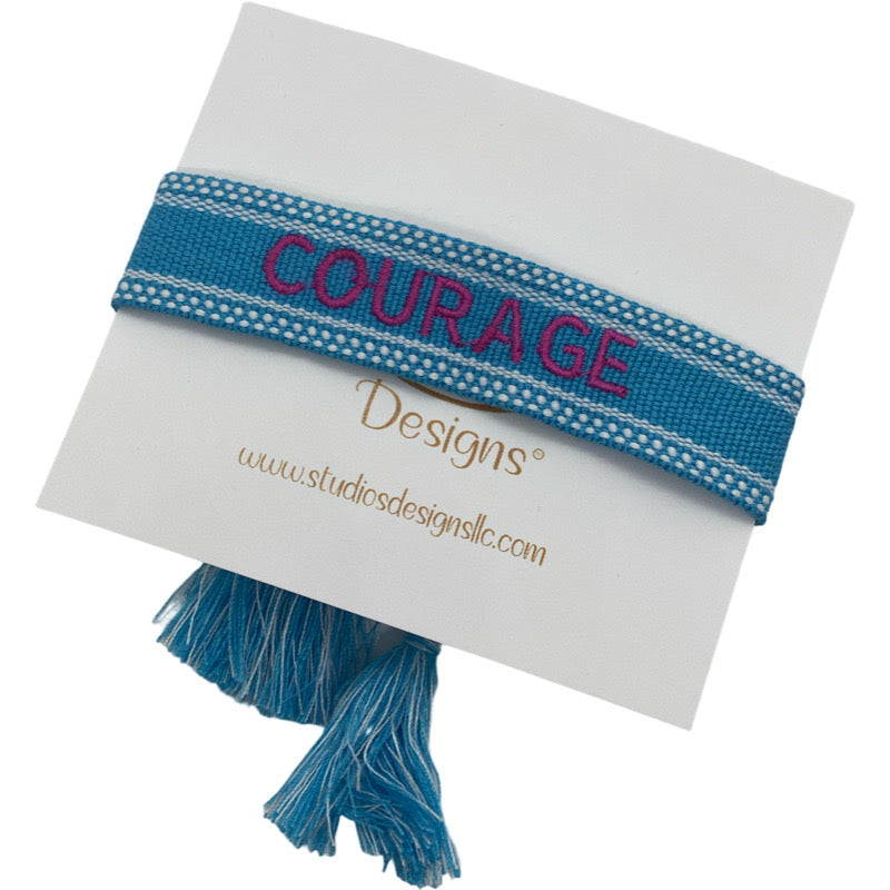 Embroidered Tassel Bracelet-Courage