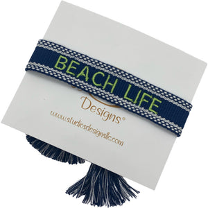 Embroidered Tassel Bracelet-Beach Life