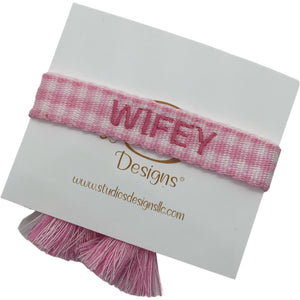 Embroidered Tassel Bracelet-Wifey