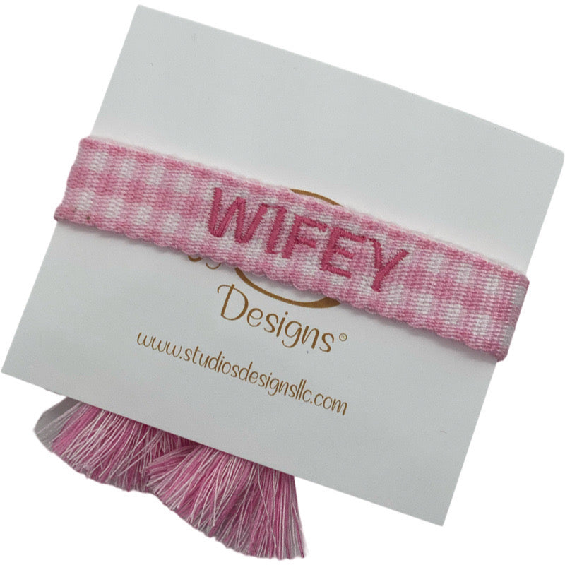 Embroidered Tassel Bracelet-Wifey