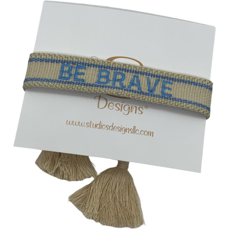 Embroidered Tassel Bracelet-Be Brave