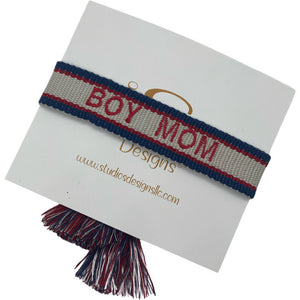 Embroidered Tassel Bracelet-Boy Mom