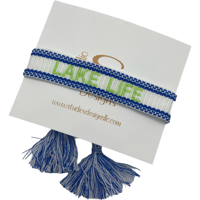 Embroidered Tassel Bracelet-Lake Life