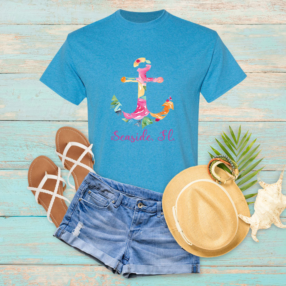 Customizable Floral Anchor T-Shirt