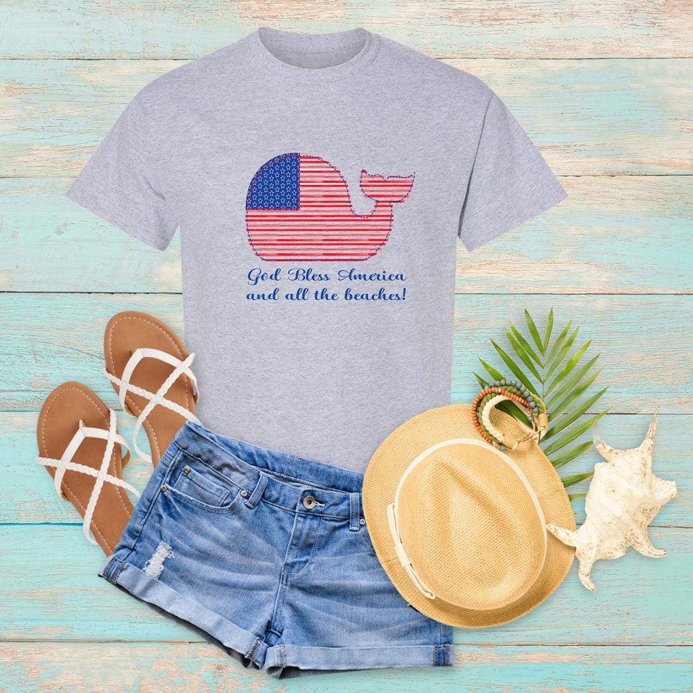 God Bless America Whale T-Shirt