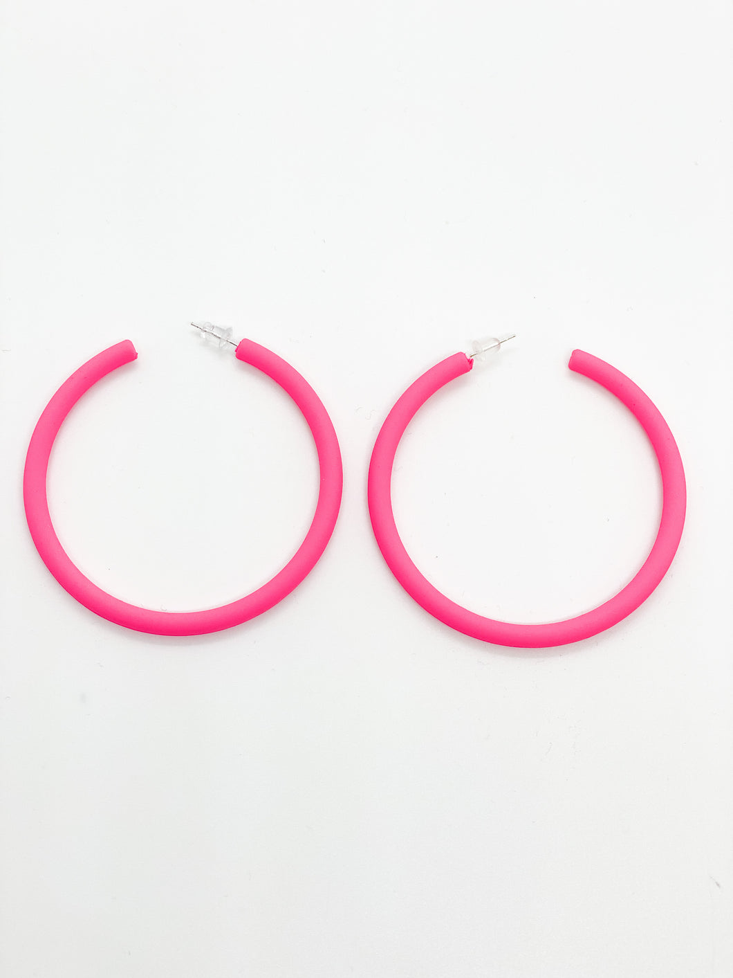 Large Hoops-Hot Pink