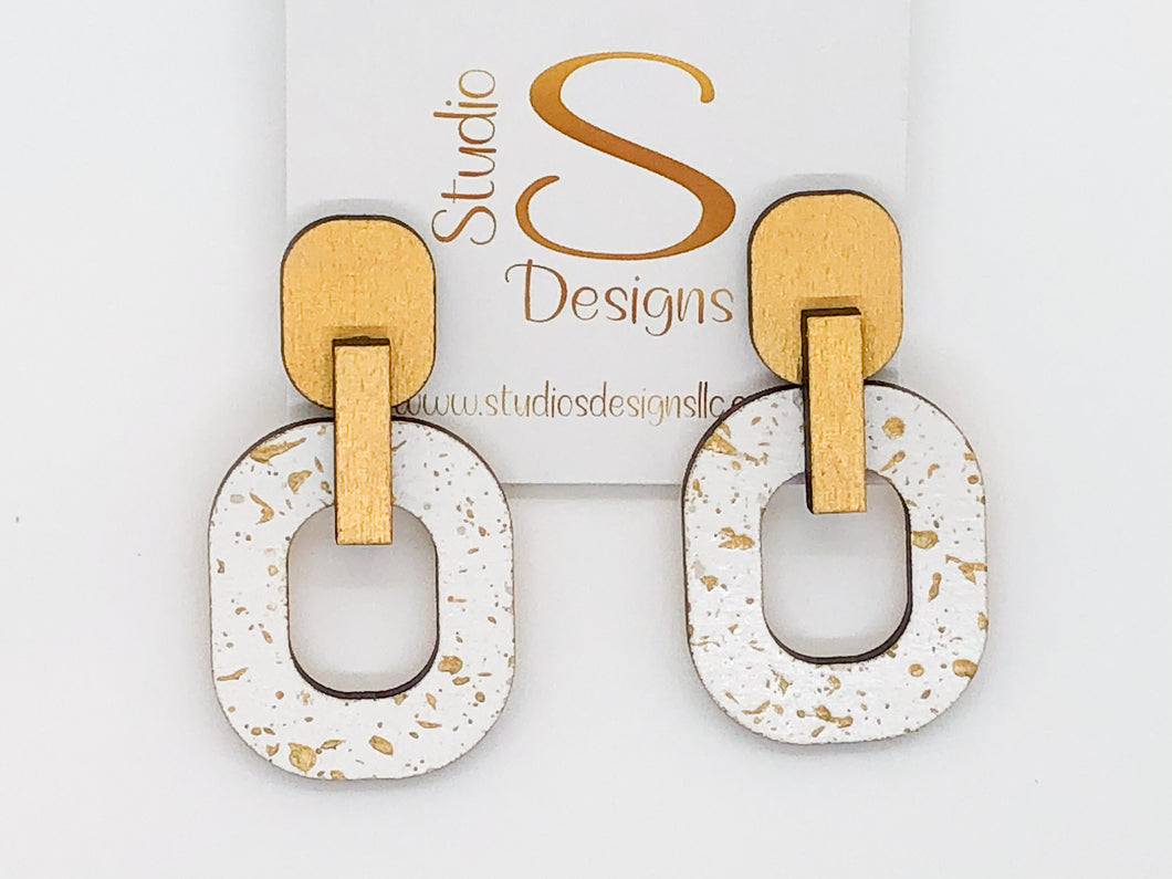Raegan Earrings-Gold White Gold