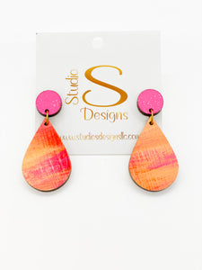 Lil' Kelsey Earrings-Pink Orange