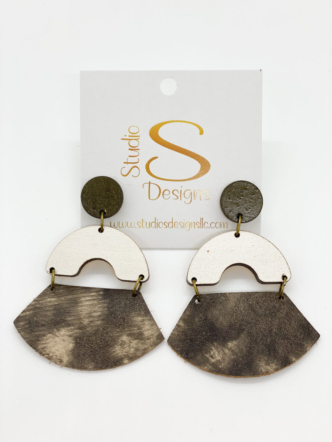 Sophie Earrings-Brown Cream