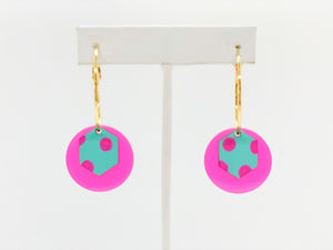 Hoops Earrings-Pink Aqua