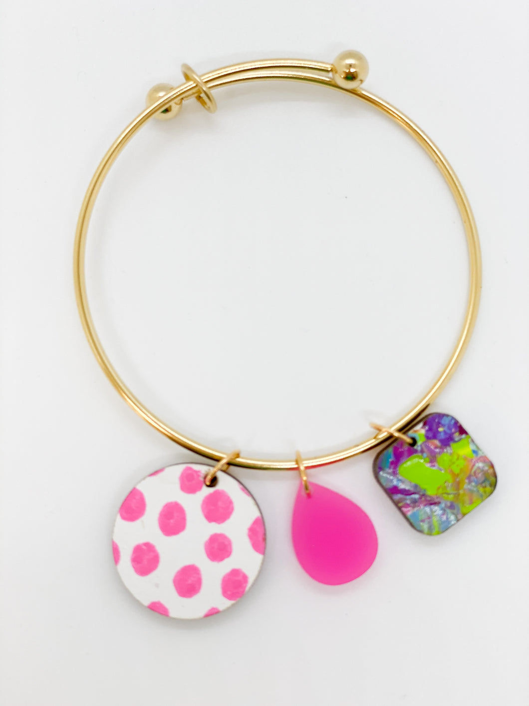 Bracelet-White Hot Pink Lime Purple Blue