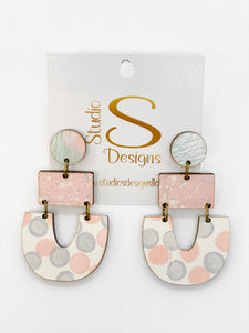 Berkley Earrings-Pink Cream Gray