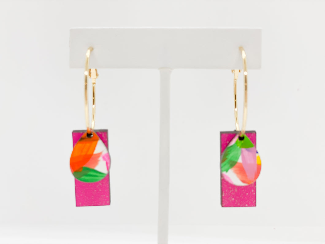 Hoops Earrings-Hot Pink, Green, Orange, Lime, Blue