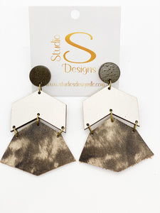 Kimberly Earrings-Brown Cream