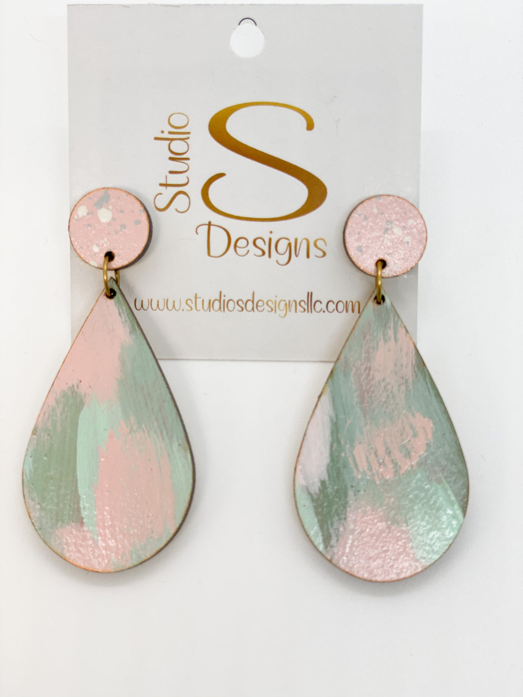 Kelsey Earrings-Pink Blue Seafoam