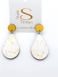 Kelsey Earrings-Gold White